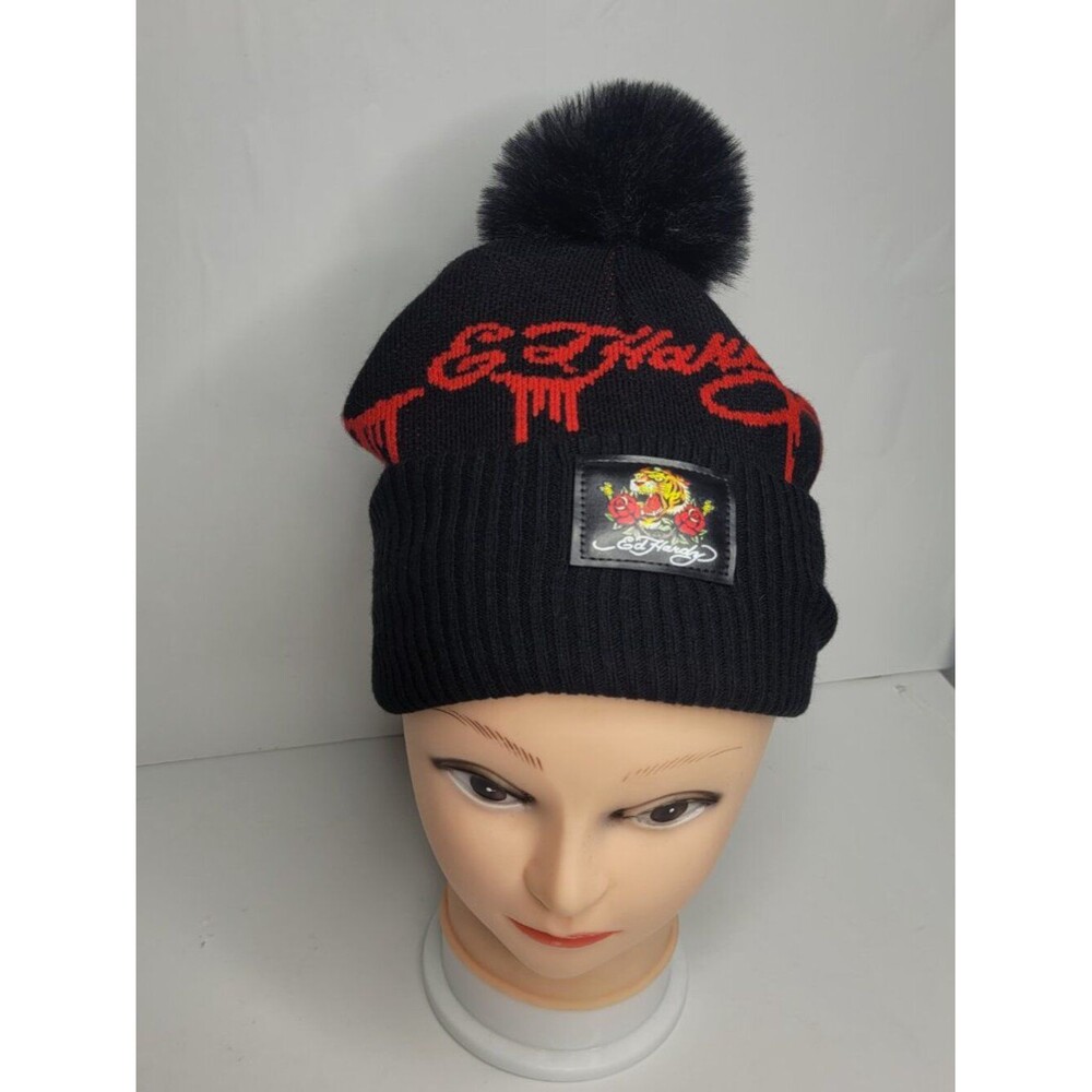 Ed Hard black red tattoo style puff patch logo front grunge emo